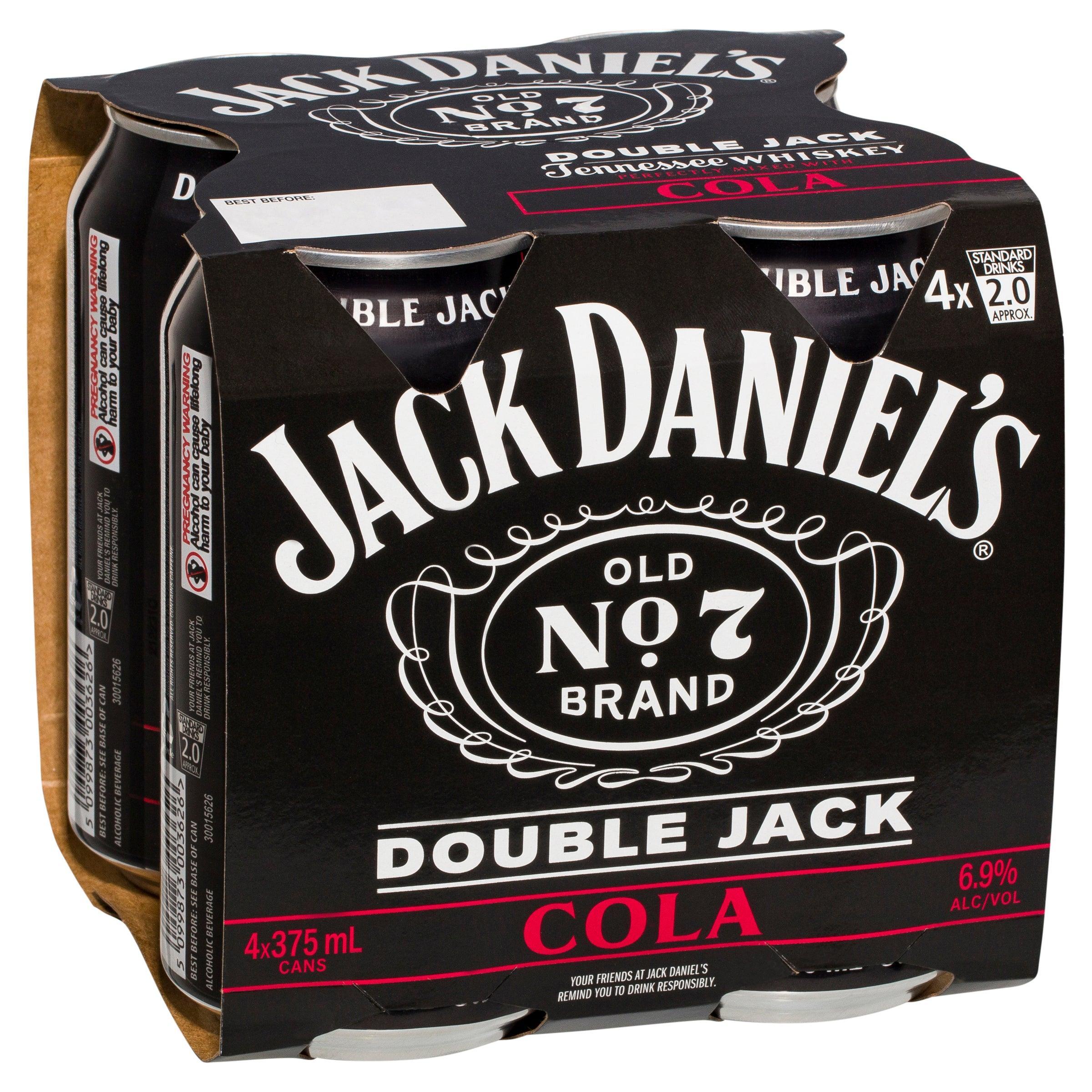 Jack Daniel's Tennessee Whiskey Double Jack & Cola Can 375mL - Harry's Liquor