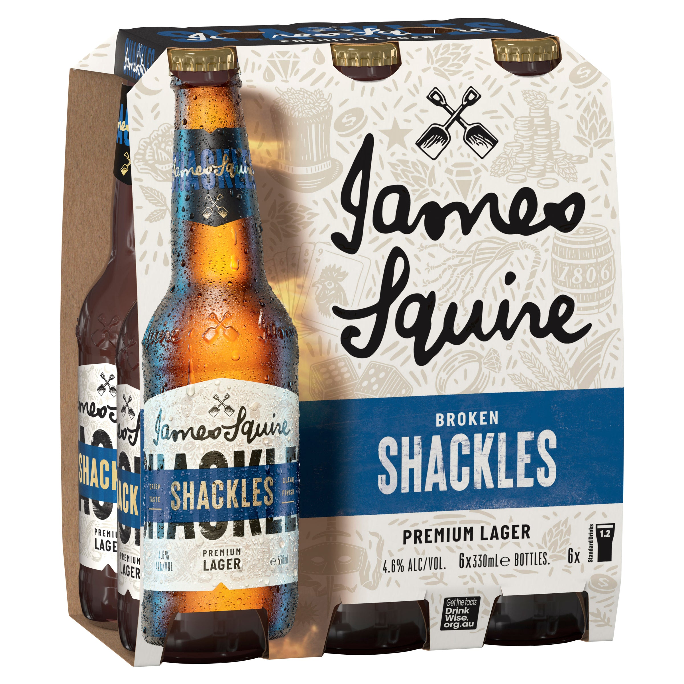 James Squire Broken Shackles Lager Bottle 345mL - Harry's Liquor