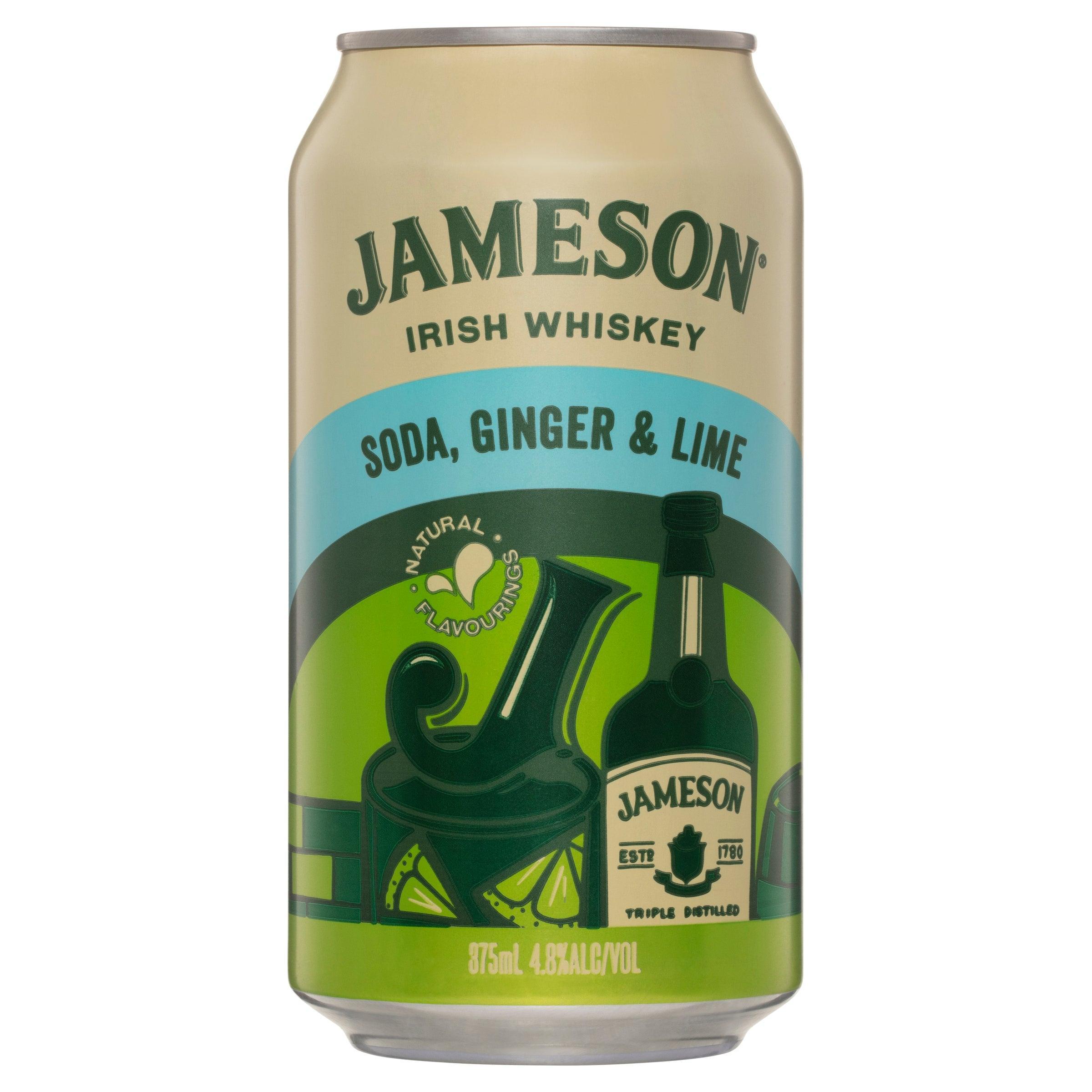 Jameson Irish Whiskey Soda Ginger & Lime Can 375mL - Harry's Liquor