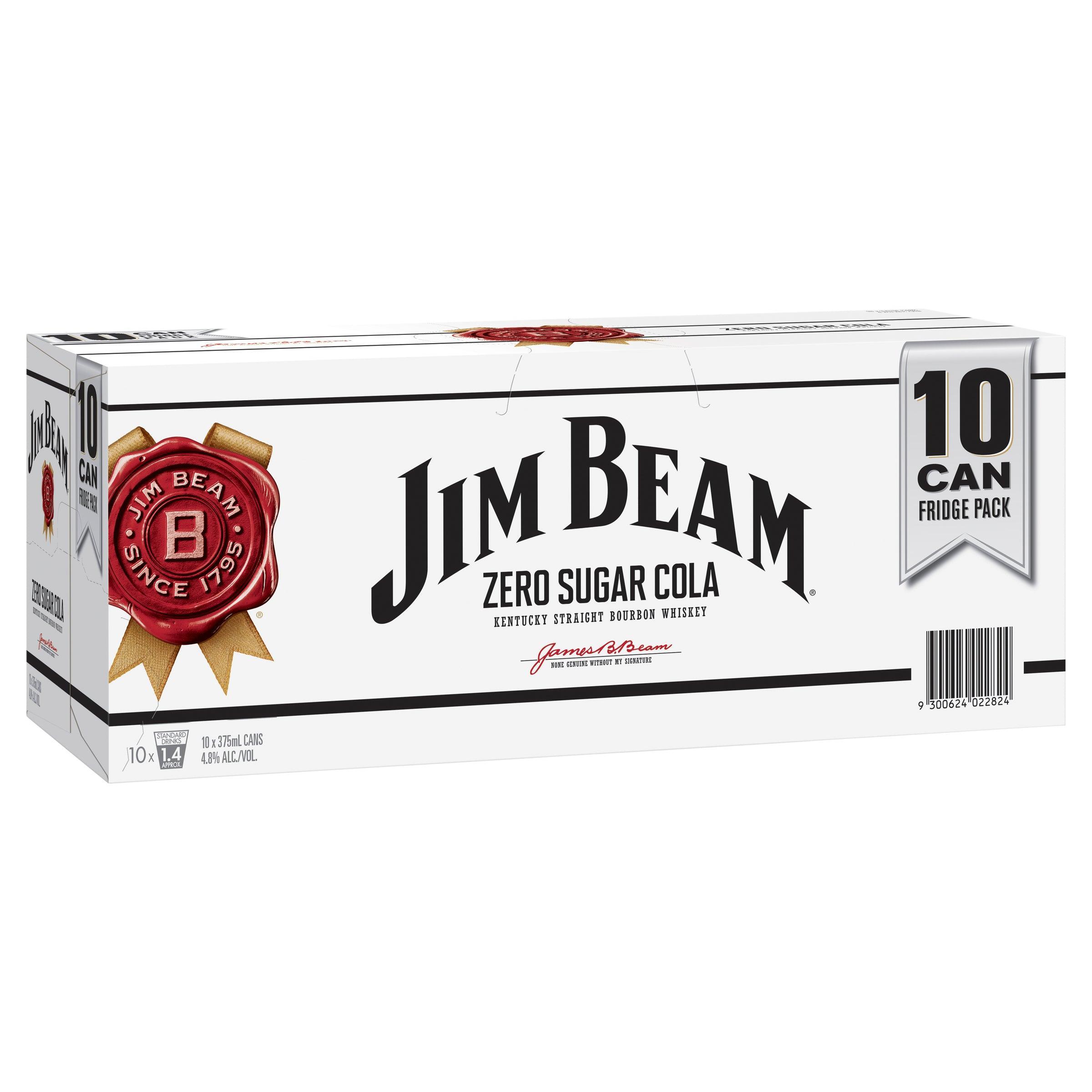 Jim Beam White Label & Zero Cola 10 Pack Can 375mL - Harry's Liquor