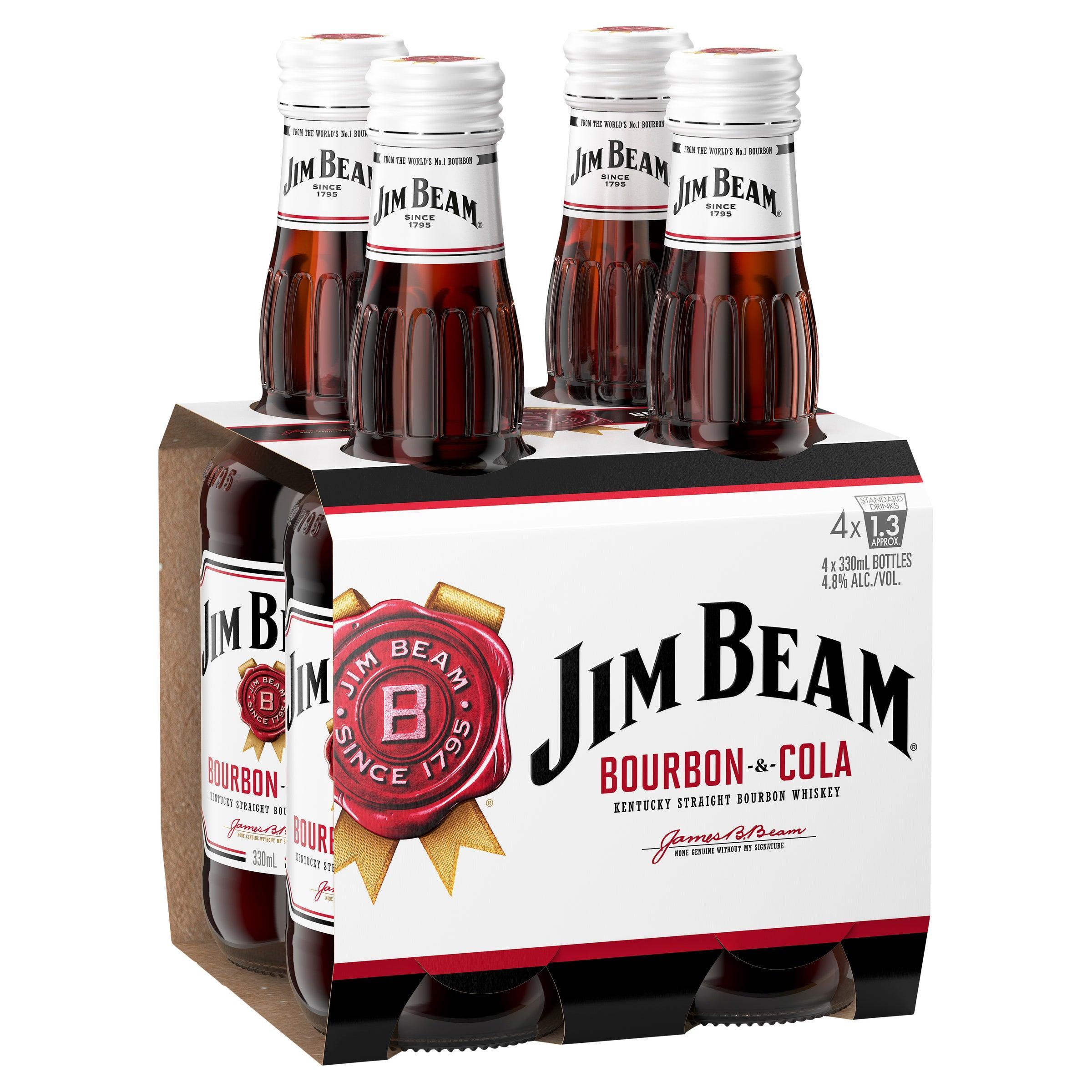 Jim Beam White Label Bourbon & Cola Bottle 330mL - Harry's Liquor