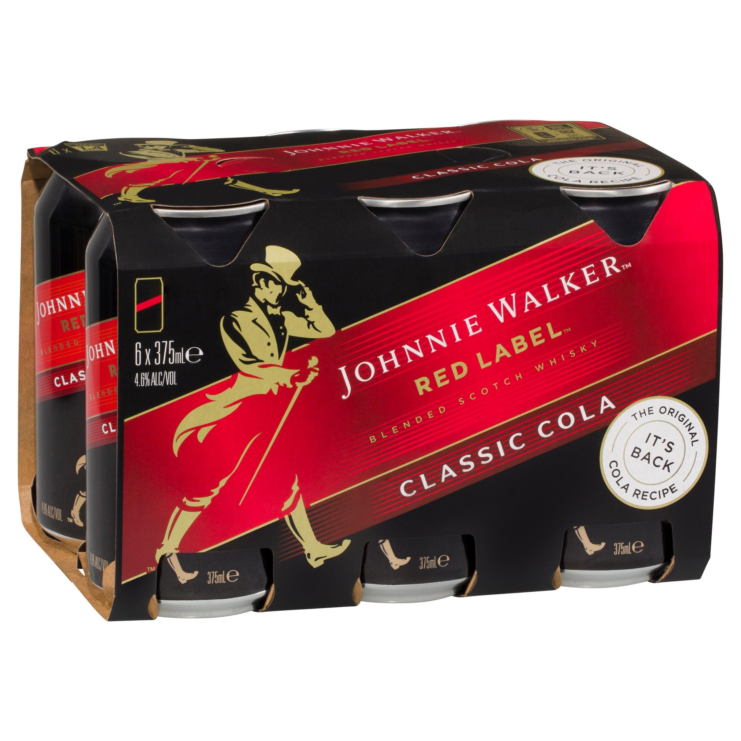 Johnnie Walker Red Label & Cola Can 375mL - Harry's Liquor