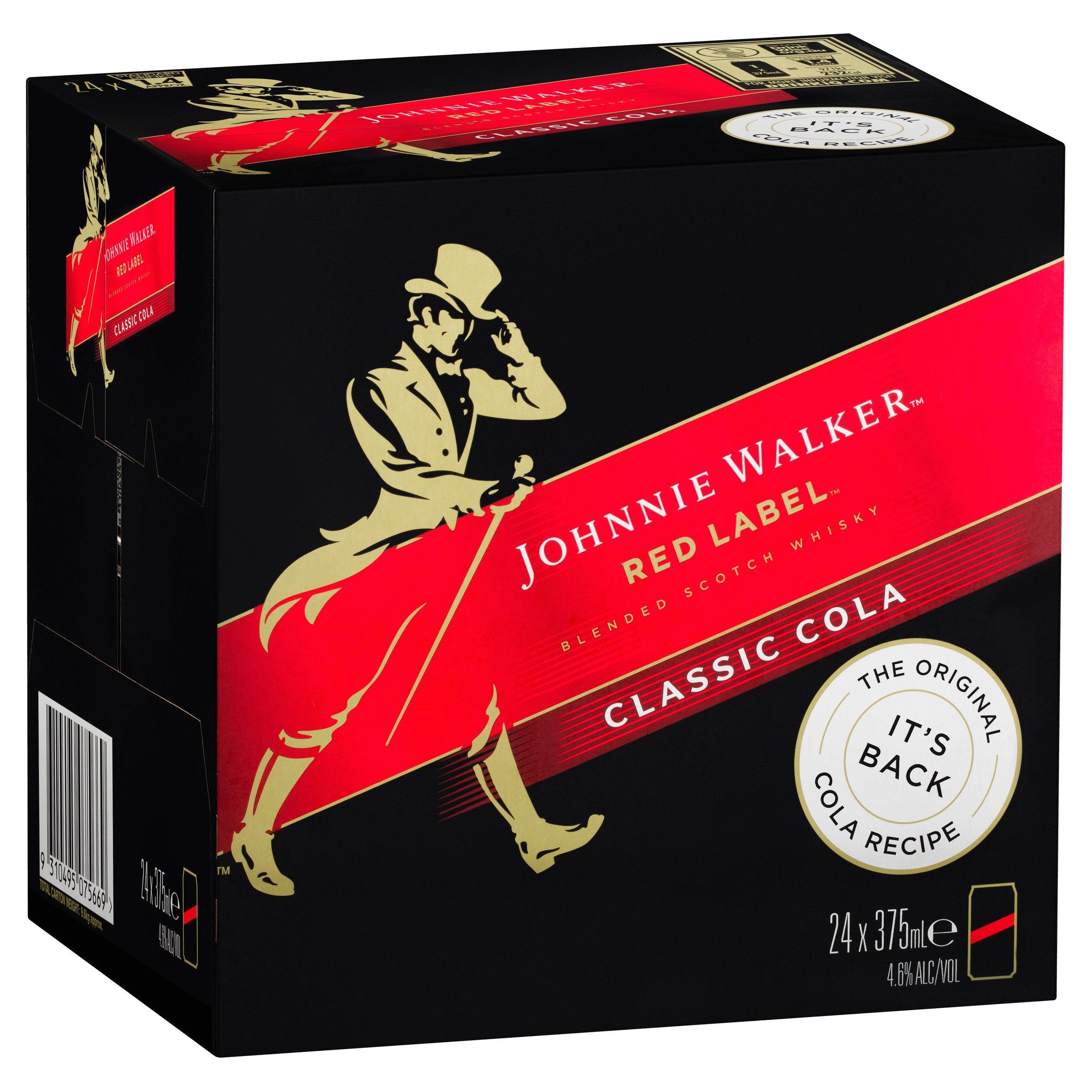 Johnnie Walker Red Label & Cola Can 375mL - Harry's Liquor