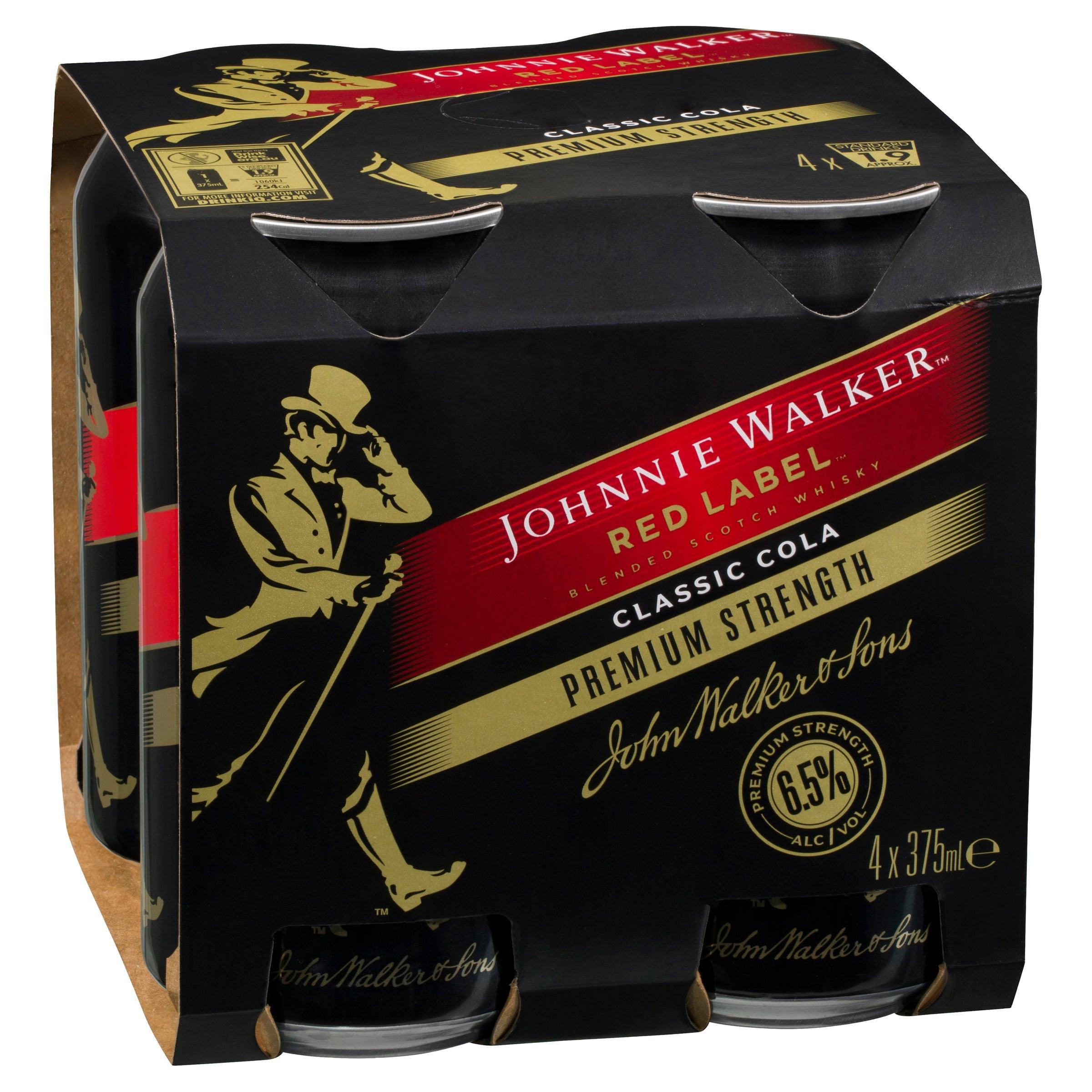 Johnnie Walker Red Label & Cola Premium Serve 6.5% Can 375mL - Harry's Liquor