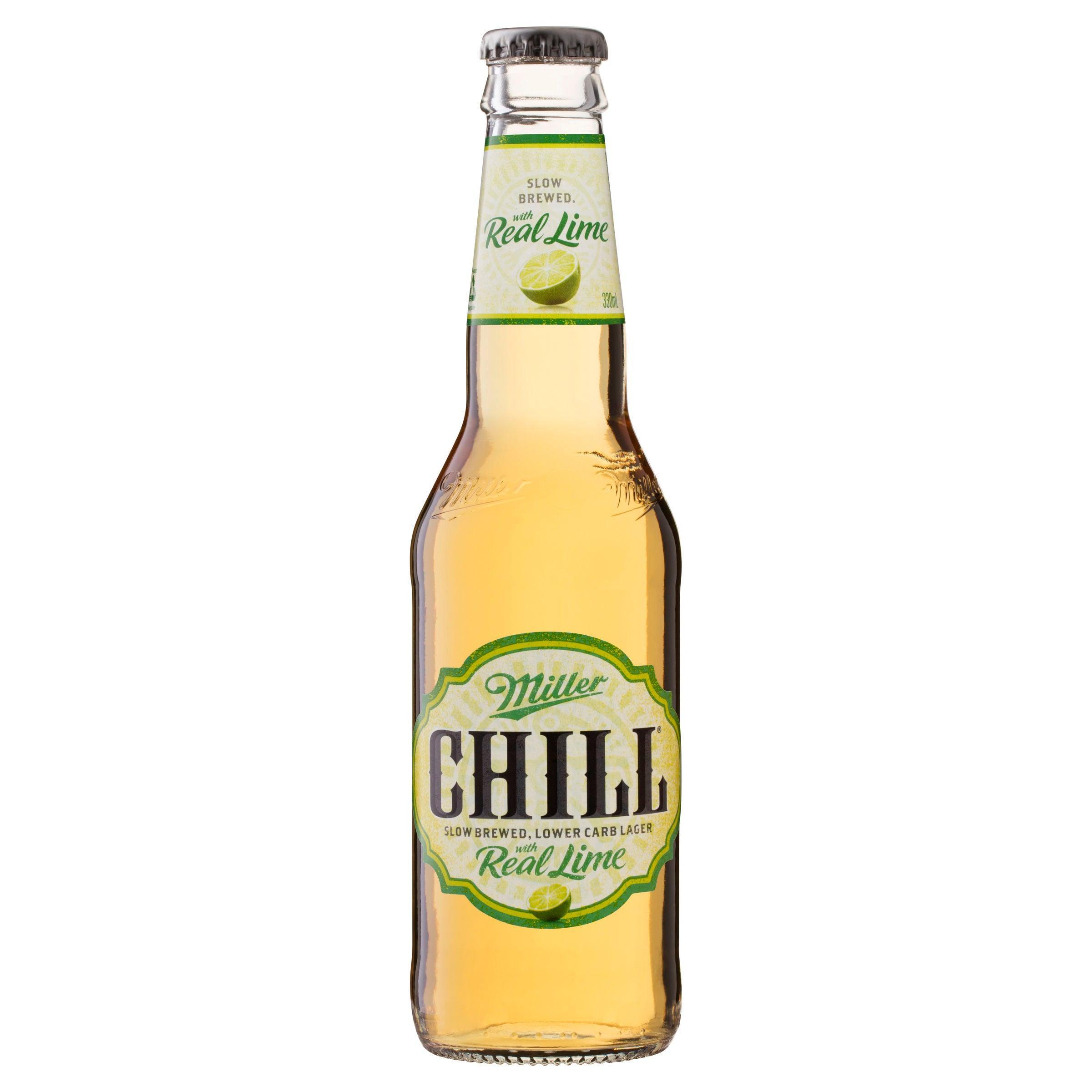 Miller Chill with Lime Lager Bottle 330mL - Harry's Liquor