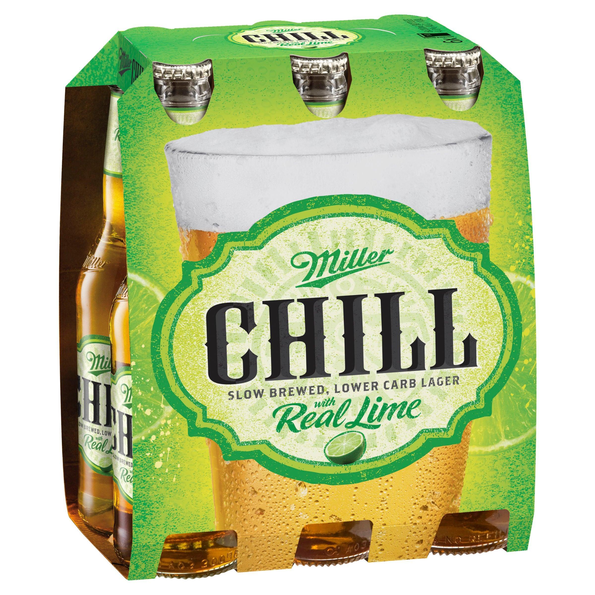 Miller Chill with Lime Lager Bottle 330mL - Harry's Liquor