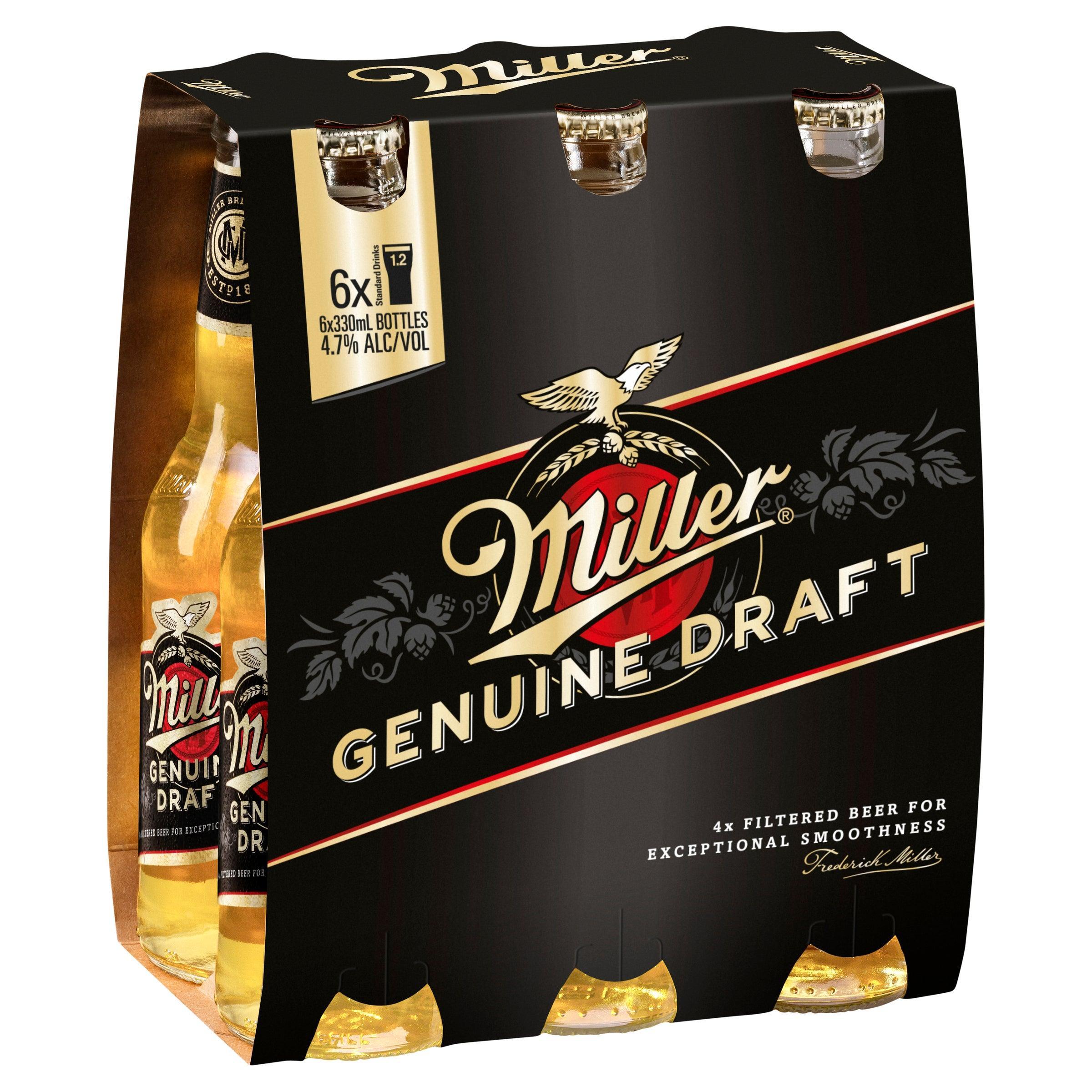 Miller Genuine Draft Bottle 330mL - Harry's Liquor