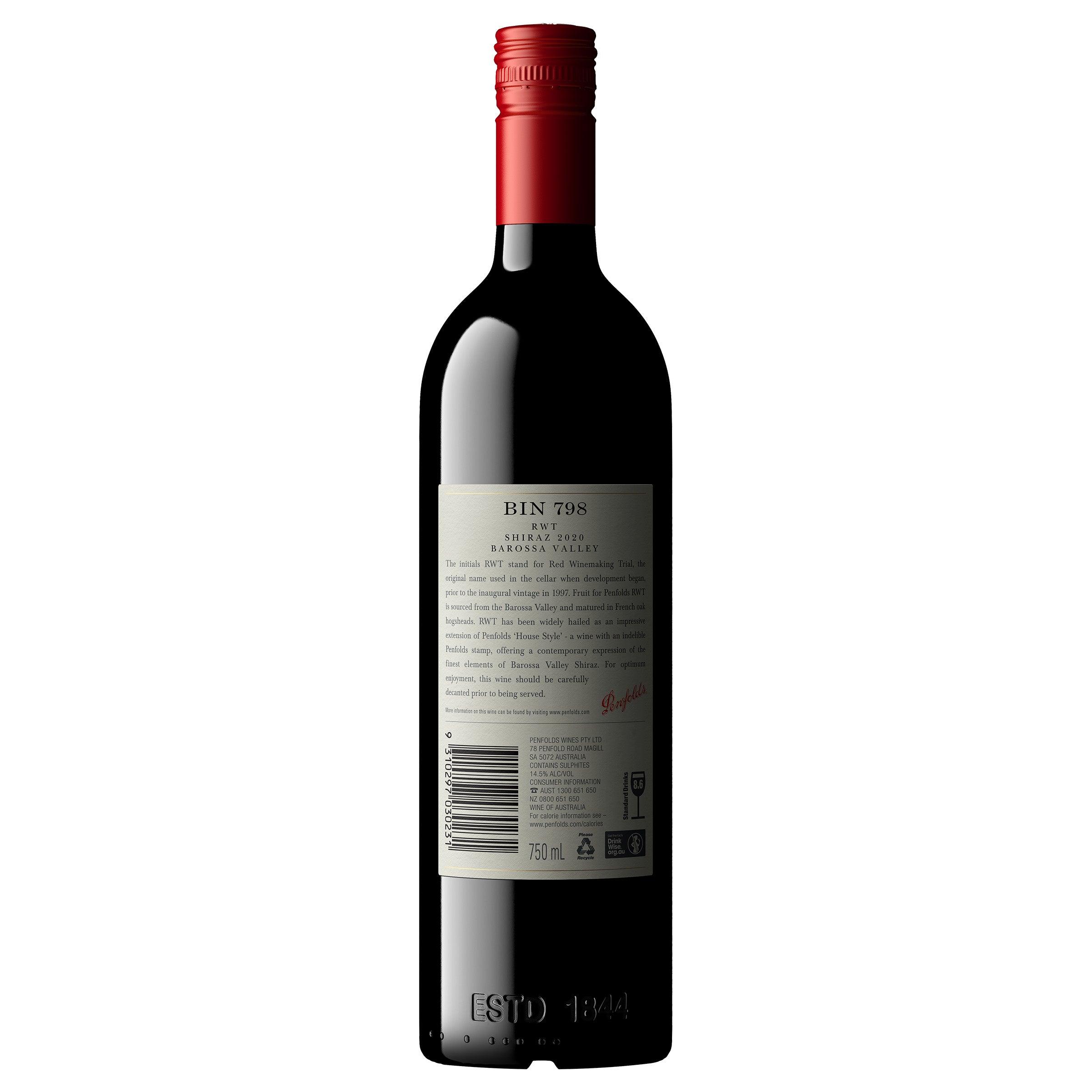 Penfolds RWT Bin 798 Shiraz 2020 - Harry's Liquor