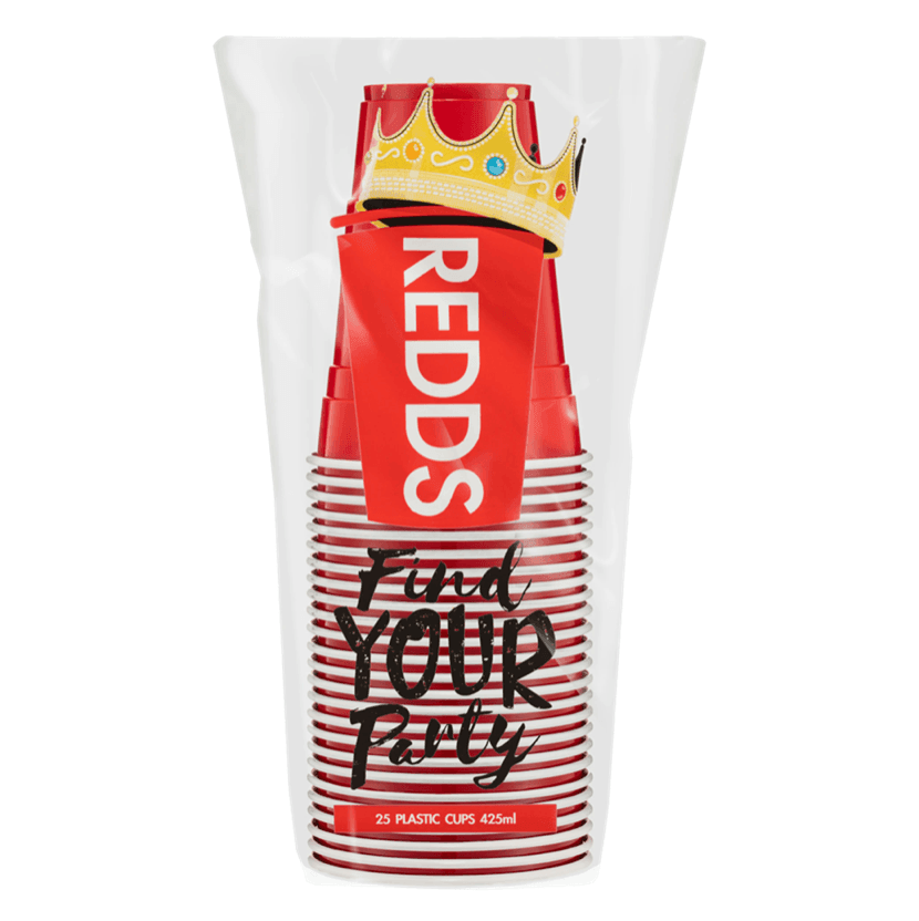 Redds Red Beer Cups 25 Pack 425mL - Harry's Liquor