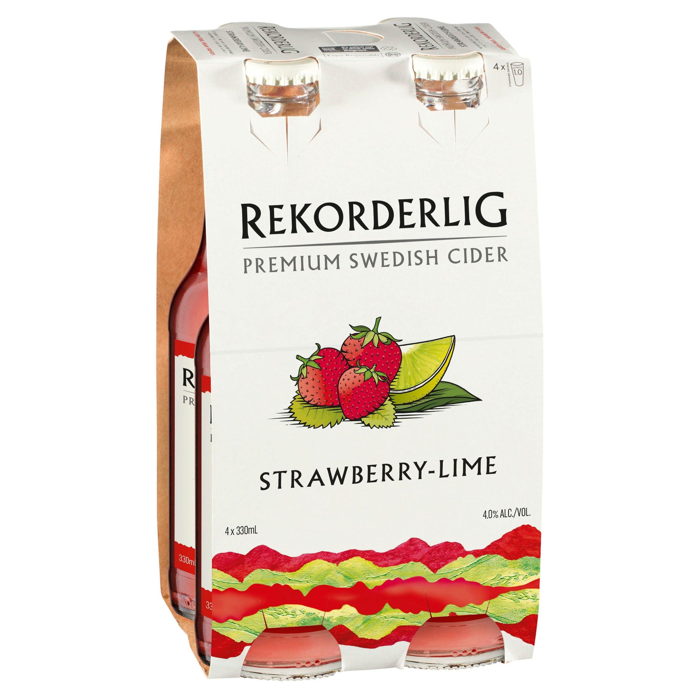 Rekorderlig Strawberry Lime Cider Bottle 330mL - Harry's Liquor