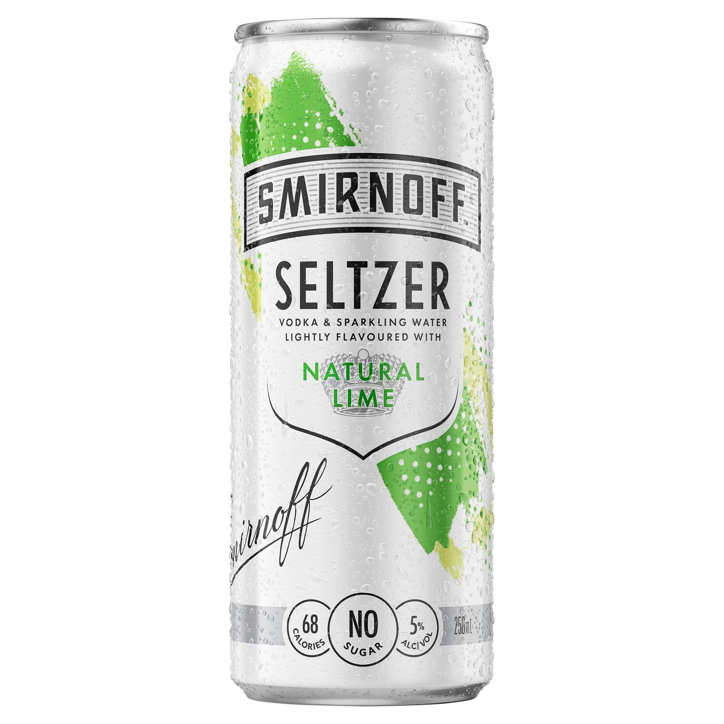 Smirnoff Seltzer Natural Lime Can 250mL - Harry's Liquor