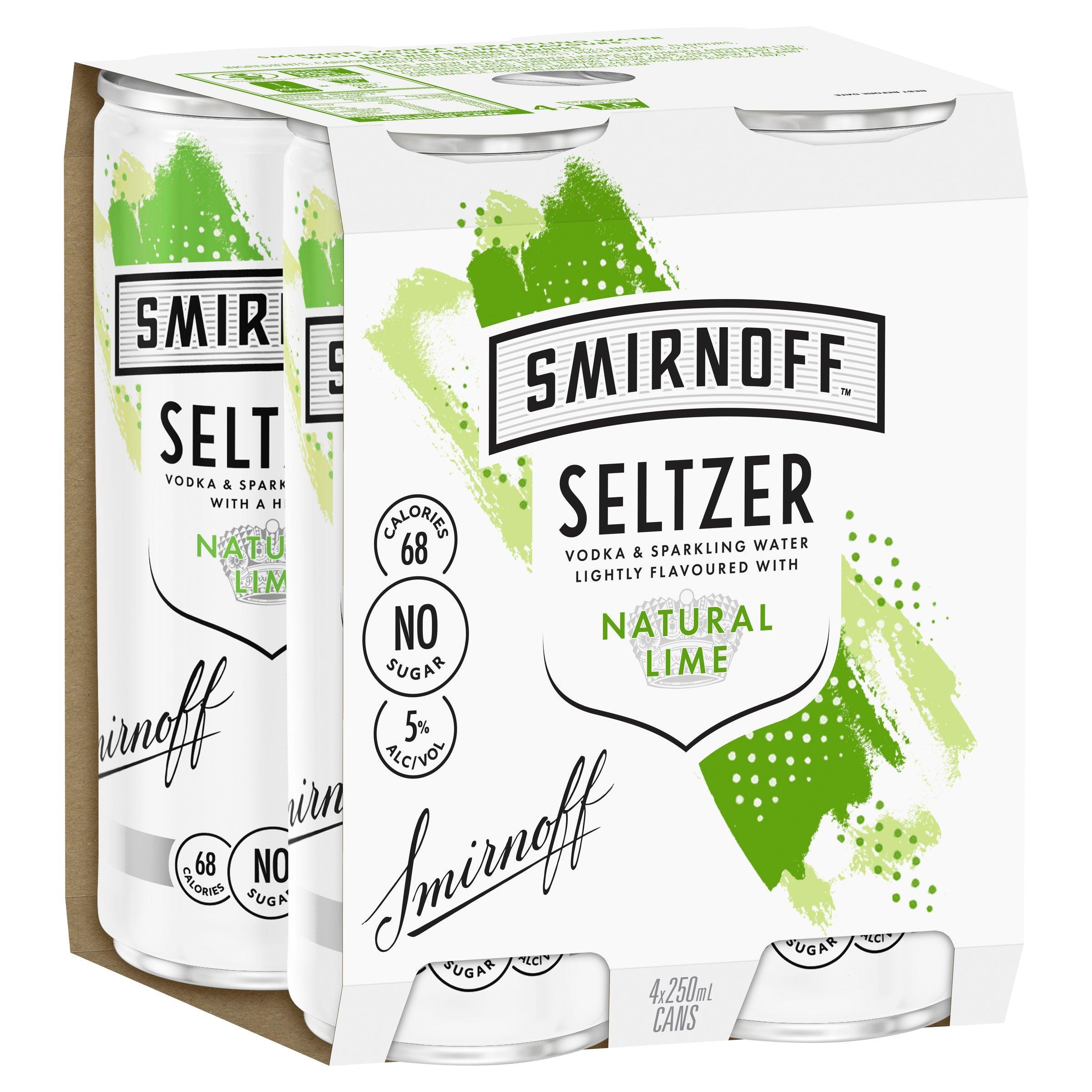 Smirnoff Seltzer Natural Lime Can 250mL - Harry's Liquor