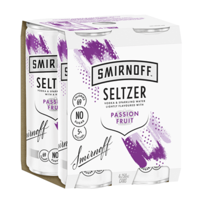 Smirnoff Seltzer Passionfruit Can 250mL - Harry's Liquor