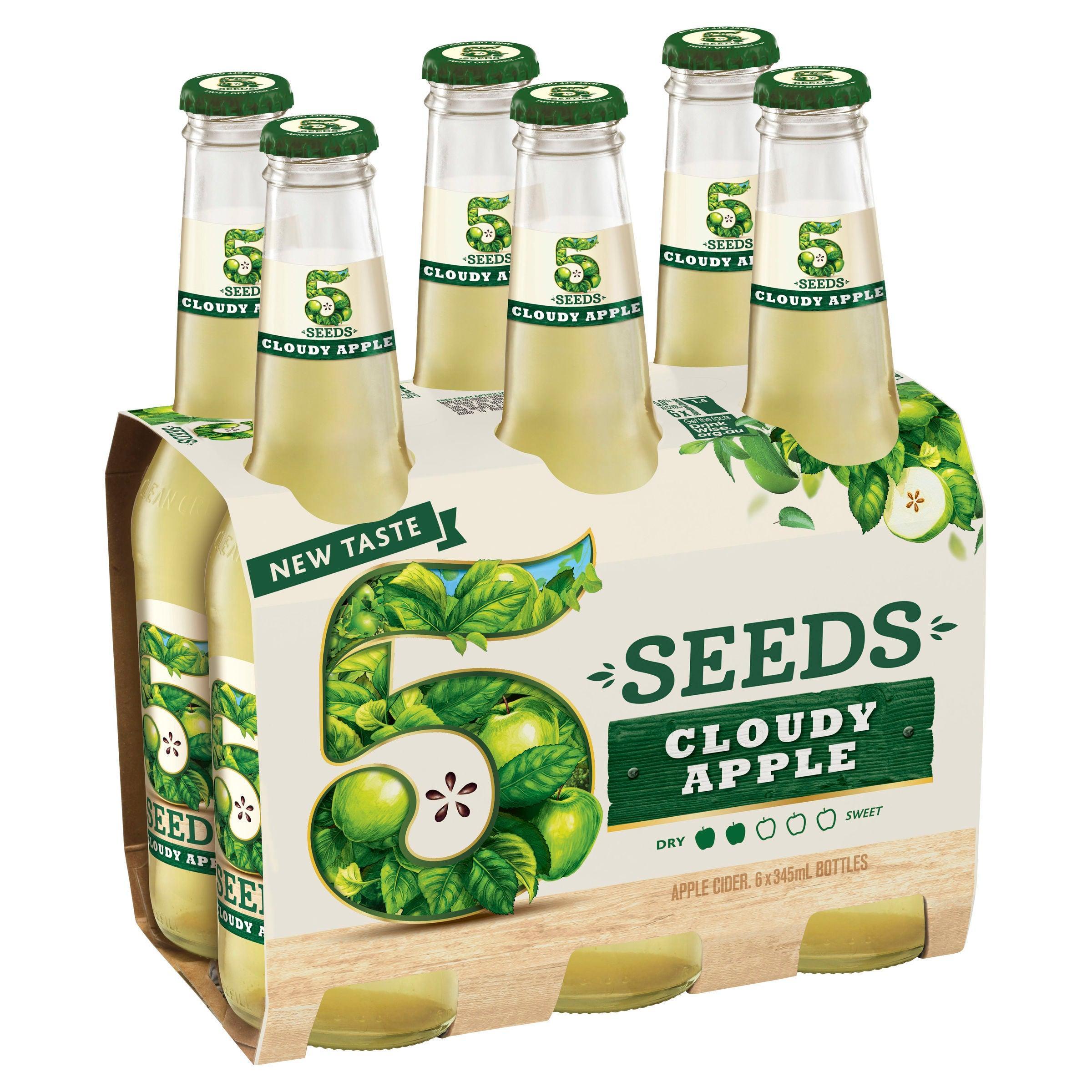 Tooheys 5 Seeds Cloudy Apple Cider Bottle 345mL - Harry's Liquor