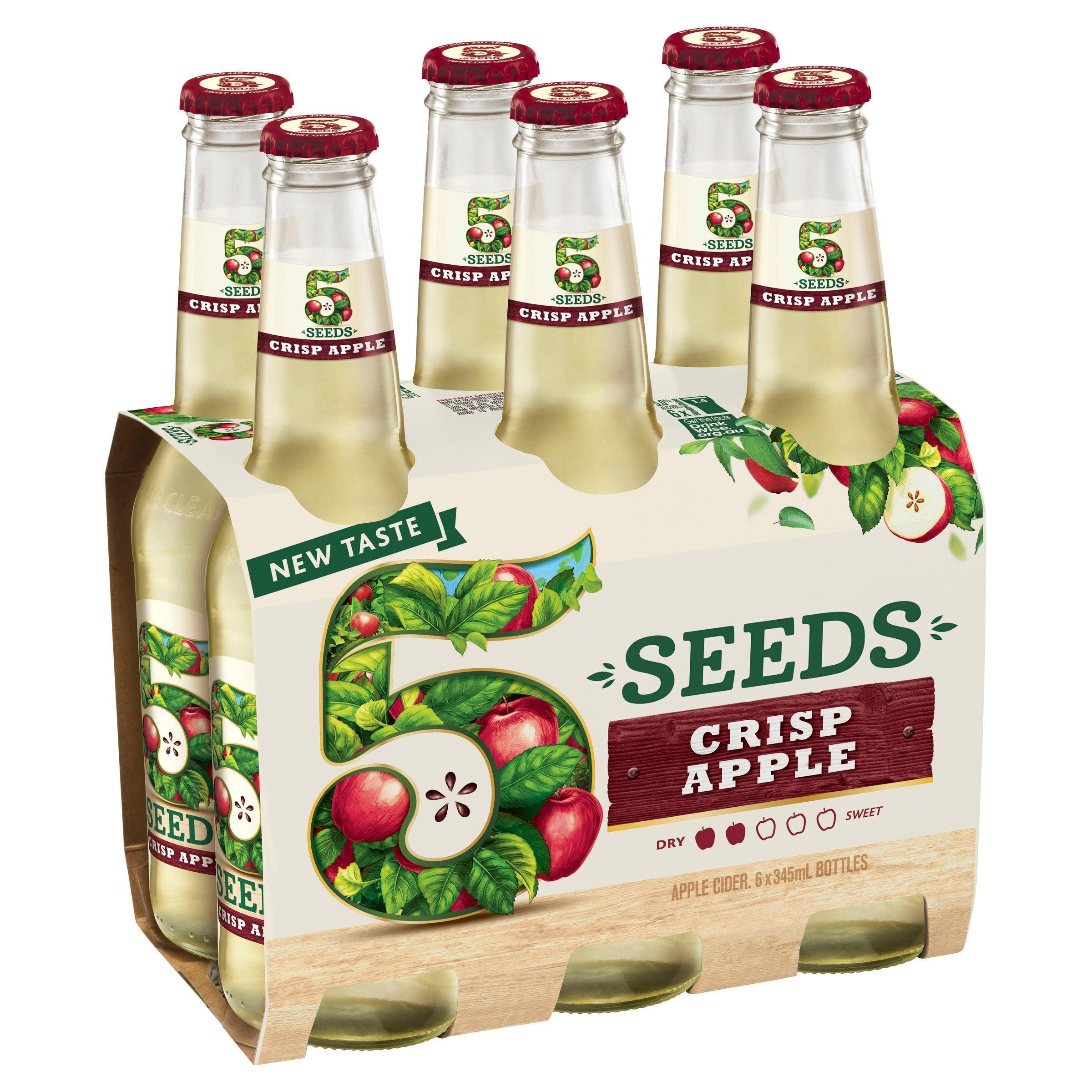 Tooheys 5 Seeds Crisp Apple Cider Bottle 345mL - Harry's Liquor