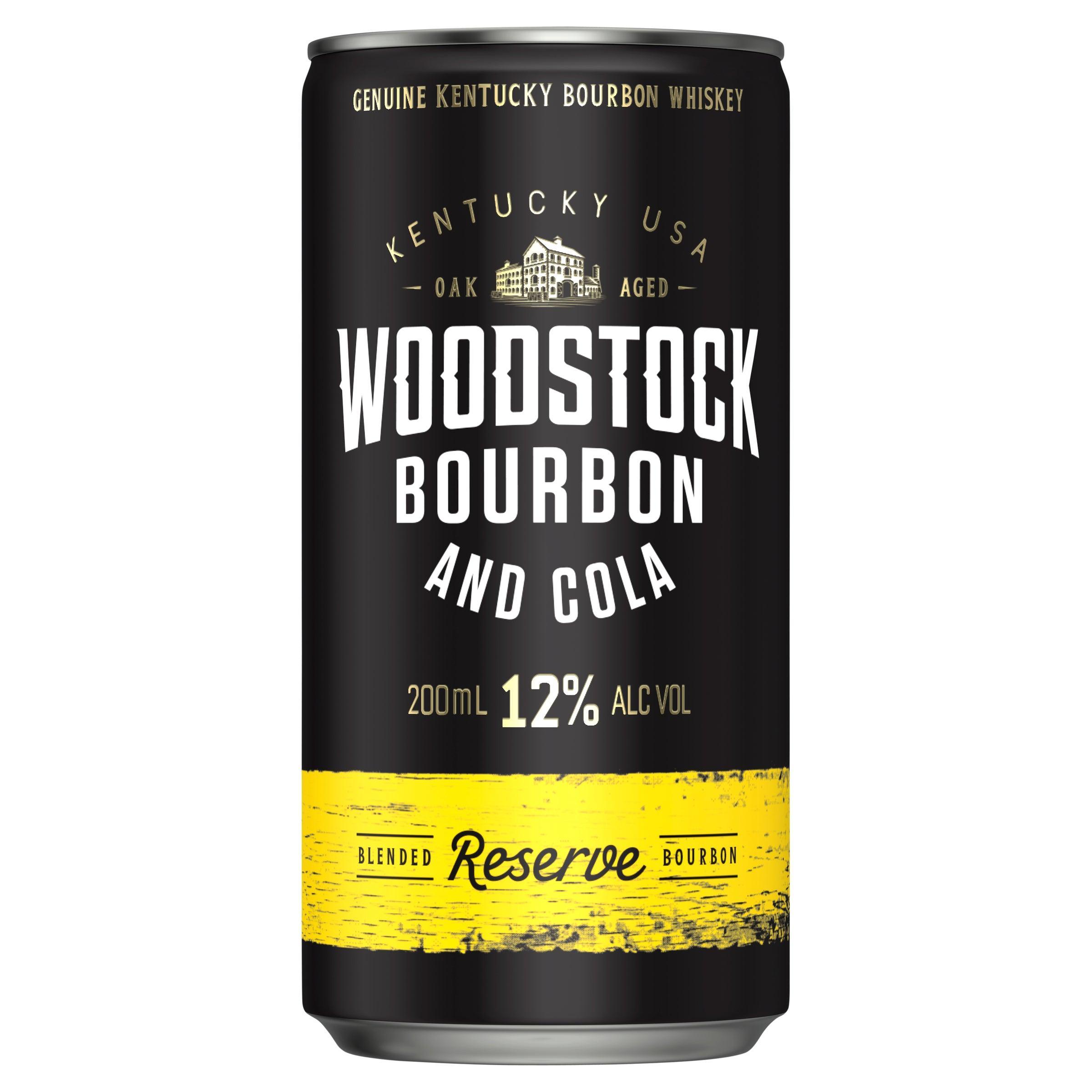 Woodstock Bourbon & Cola 12% Can 200mL - Harry's Liquor