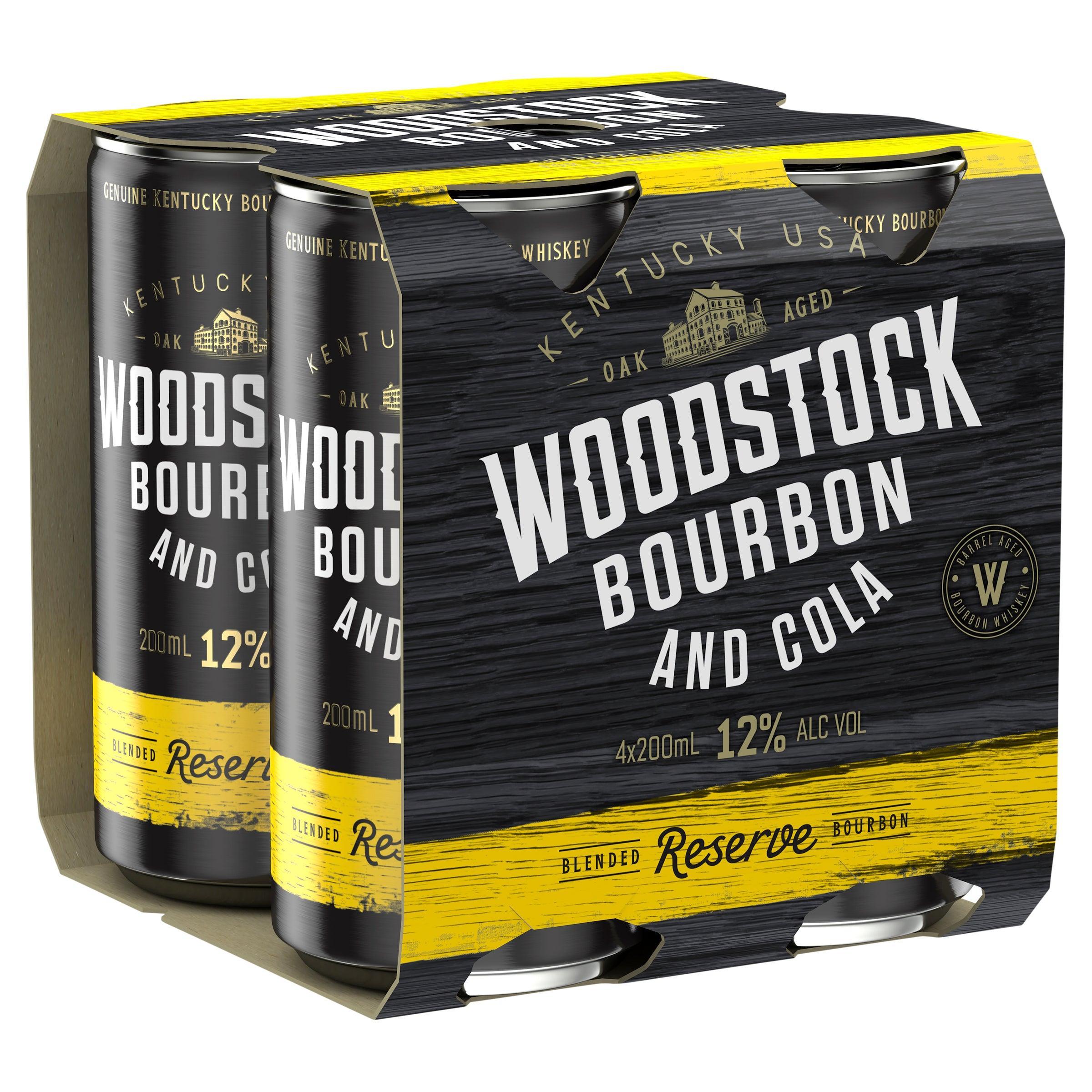 Woodstock Bourbon & Cola 12% Can 200mL - Harry's Liquor