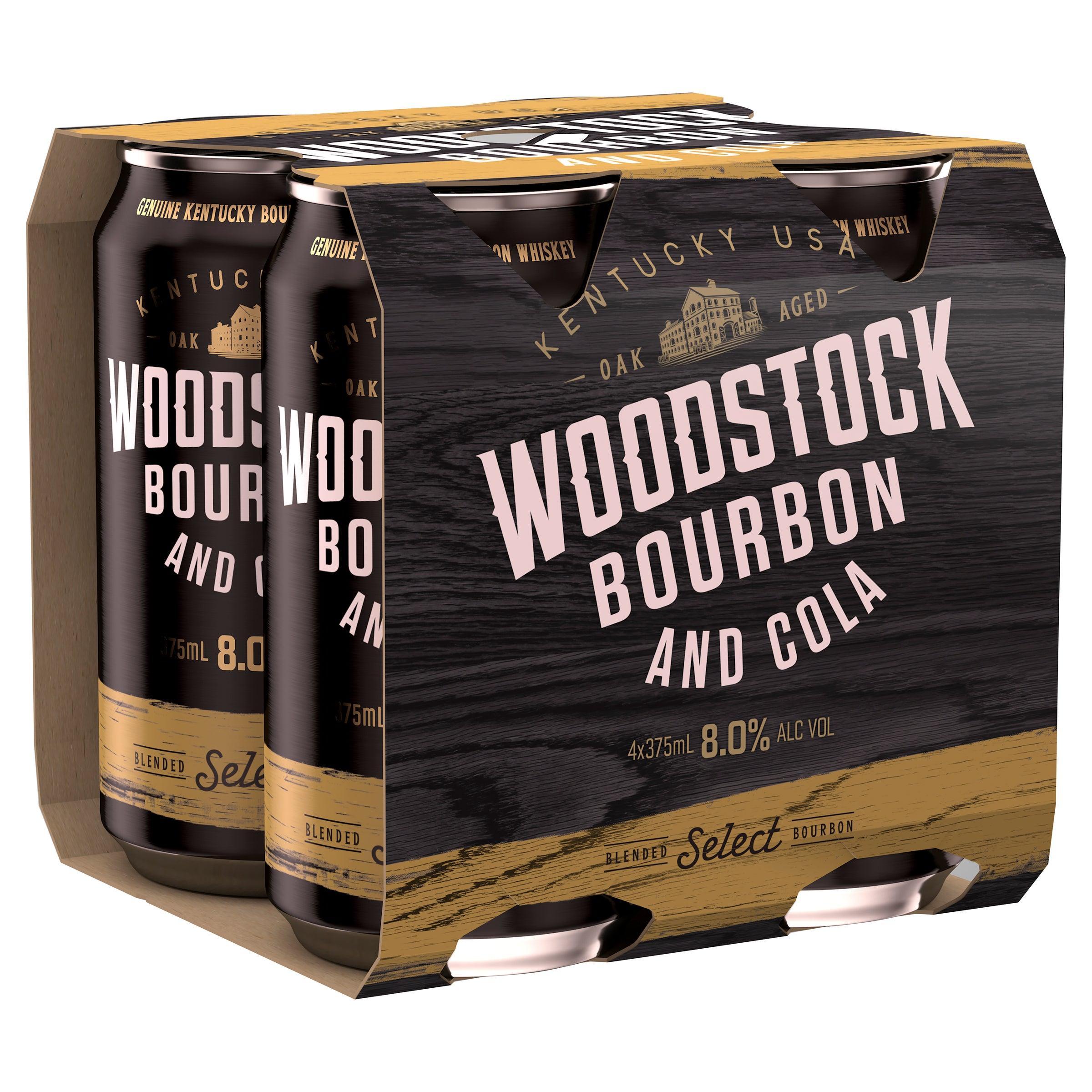 Woodstock Bourbon & Cola 8% Can 375mL - Harry's Liquor