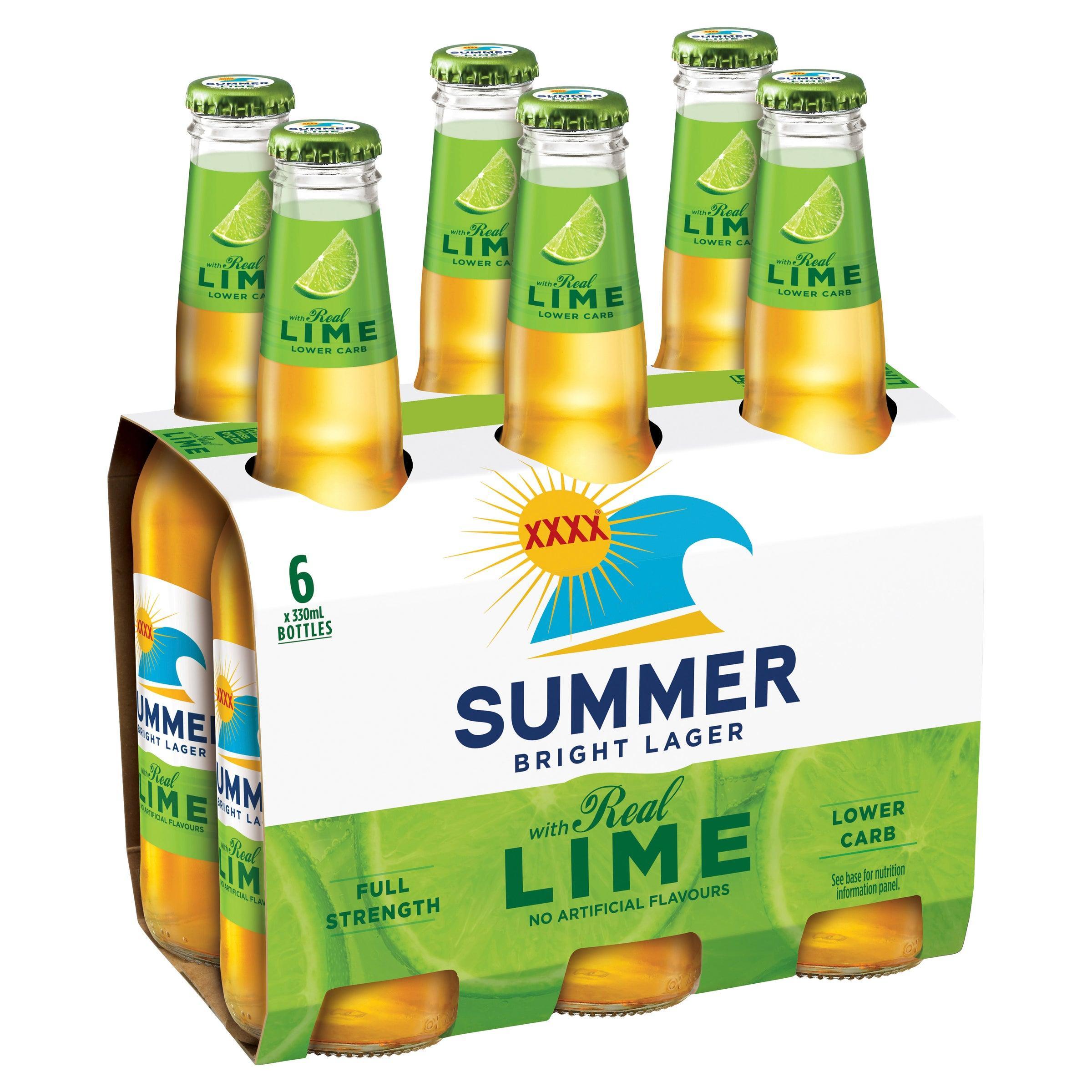 XXXX Summer Bright Lime Bottle 330mL - Harry's Liquor