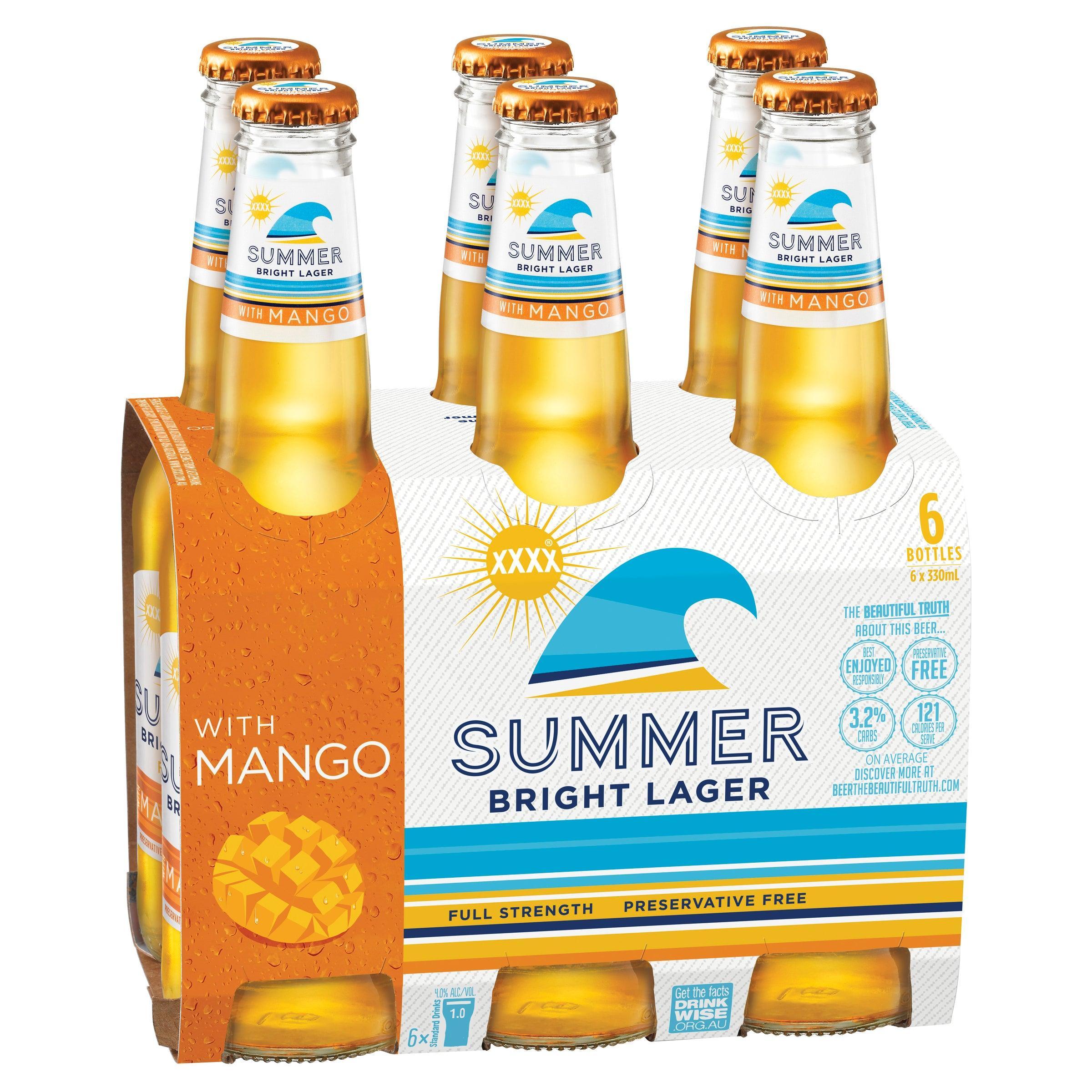 XXXX Summer Bright Mango Bottle 330mL - Harry's Liquor